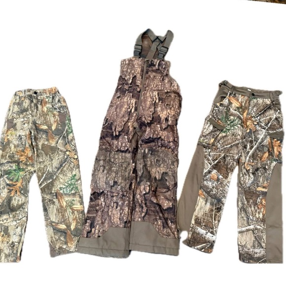 Magellan youth medium camouflage bundle camo bib, insulated pants